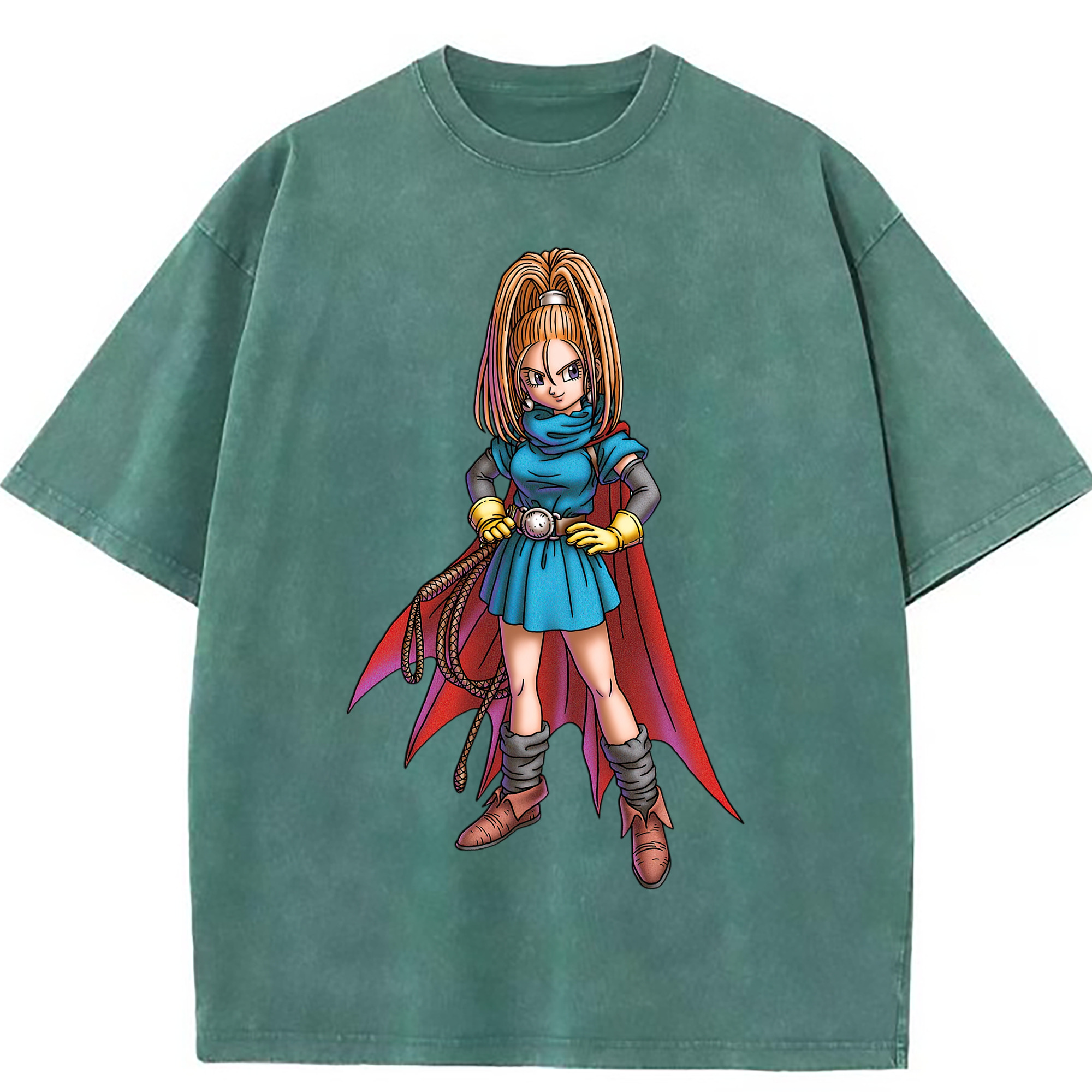 （画像用） ドラゴンクエスト Doragon Kuesuto Dragon Quest 綿100% ヴィンテージ風 半袖Tシャツ（フロントプリント）